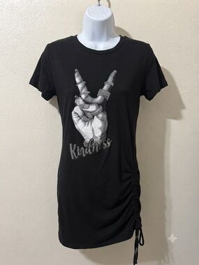 On Fire Women's Cottom Spandex 'Kindness' Graphic Tee Top- Casual Short Sleeve